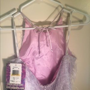 Fuzzy cropped halter top by Roberta